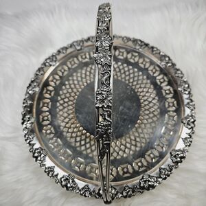 Silver Plated Antique Sheffield Handled Basket Grapevine Footed 1774 A Repousse
